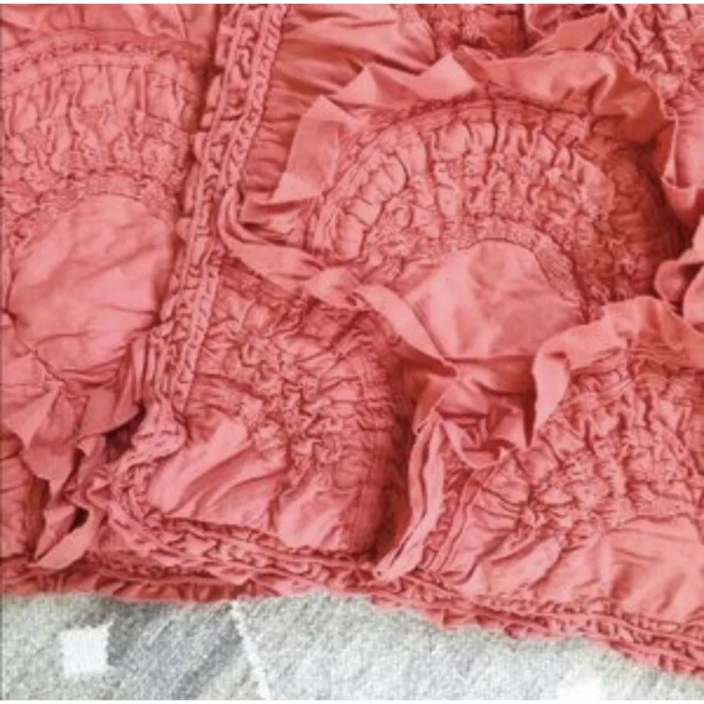 Anthropologie Rivulets Euro Sham Coral/Orange